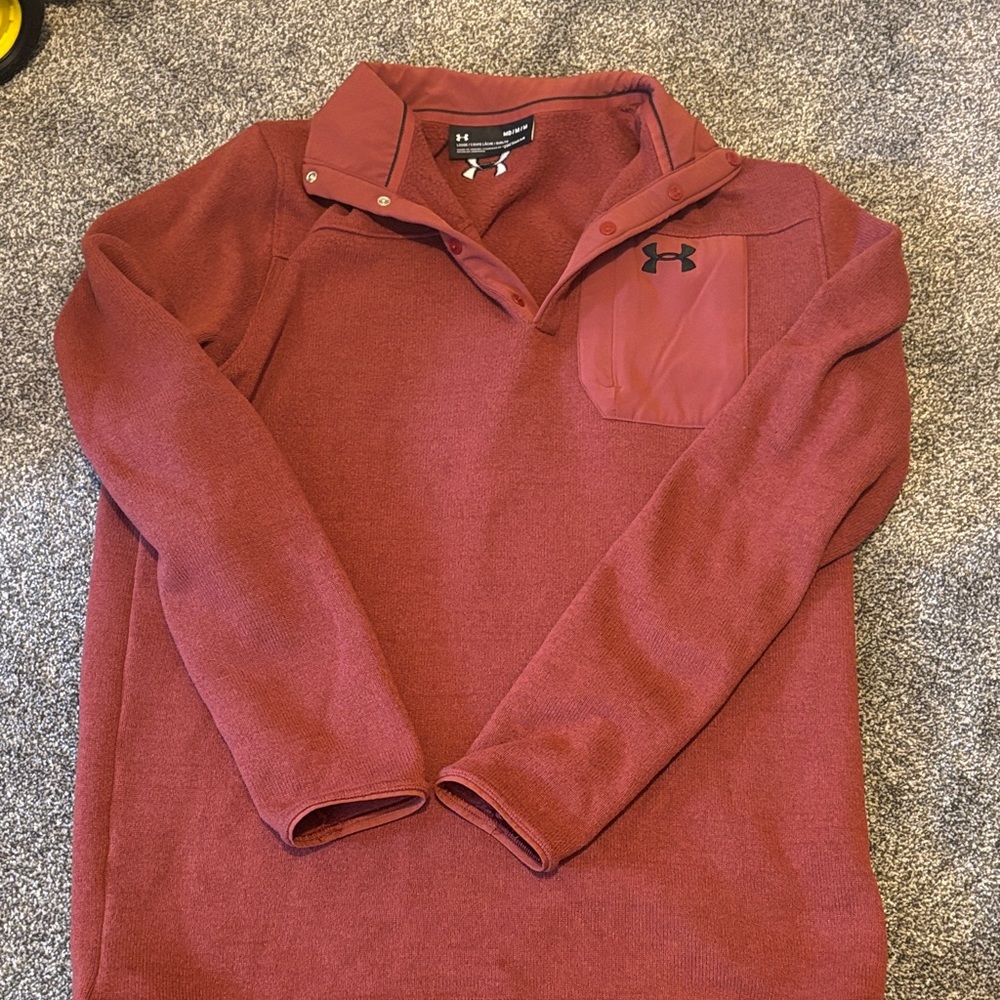 Under Armour Brick Red Quarter-Snap Fleece Pullover